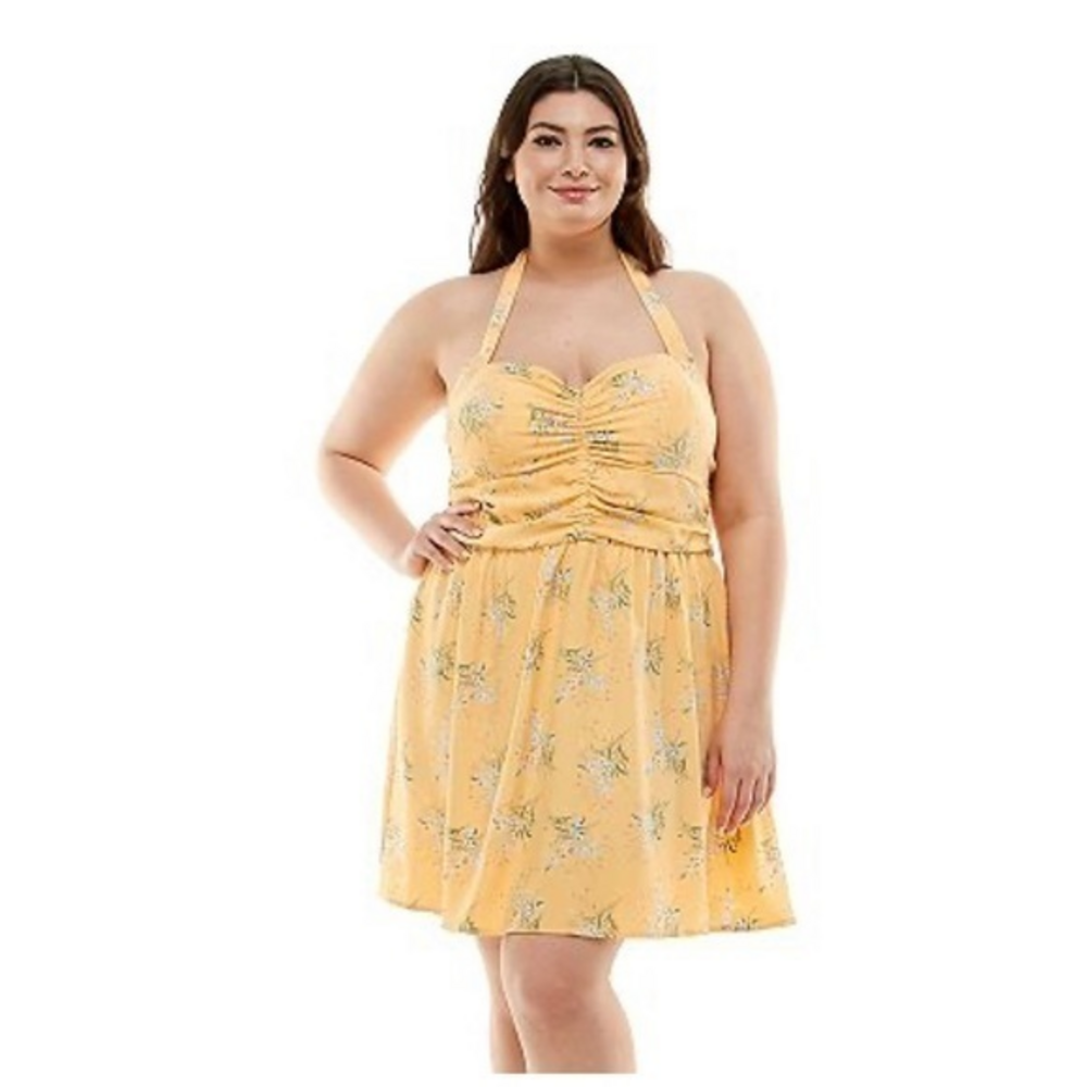 New Juniors' Plus Size Lily Rose‎ Ruched Waist Skater Dress size 3X